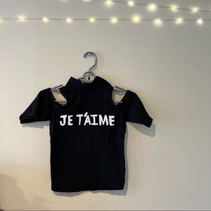 urban outfitters turtle neck short sleeve with cold shoulder cut outs